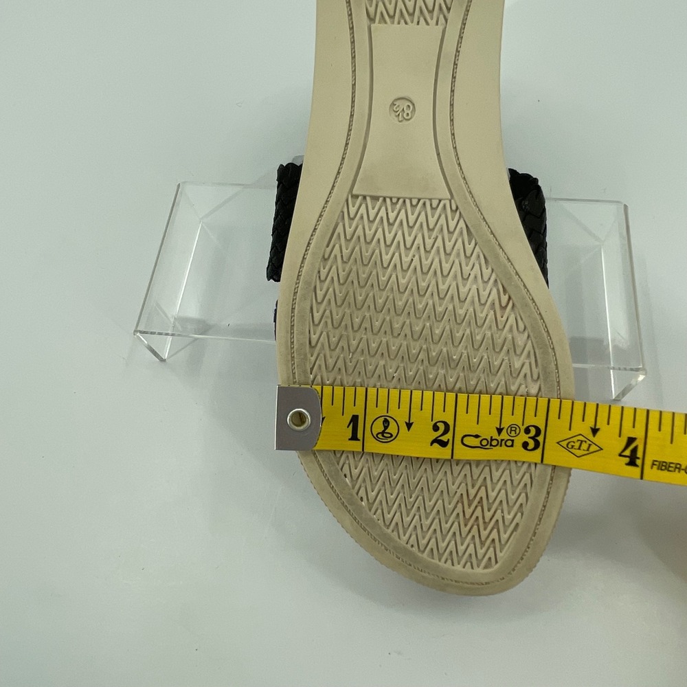 Eileen Fisher Womens Woven Leather Sandals 8.5 Black GUC Back Zip Flat *READ* - Picture 10 of 10